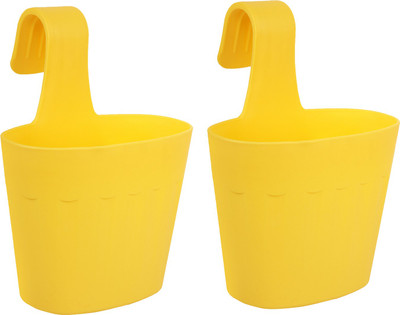 Wonderland Railing planters Plant Container Set(Pack of 2, Plastic)