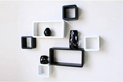 

VAS Collection Home Wooden Wall Shelf(Number of Shelves - 6, Black, White)