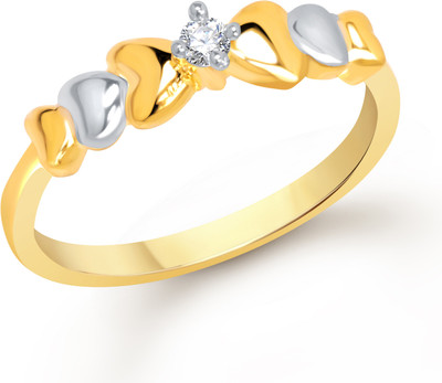 63% OFF on VK Jewels Lining Heart Shaped for Women and Girls Alloy Cubic Zirconia Gold Plated Ring