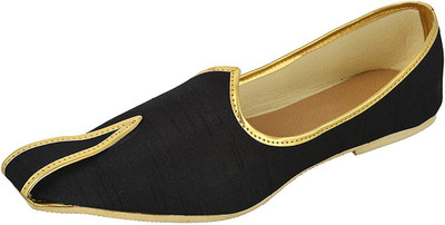 

Ramraj Men Synthetic Wedding Mojari Jutis For Men(Black