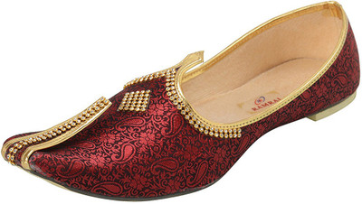 

Ramraj Men Synthetic Wedding Mojari Jutis For Men(Red
