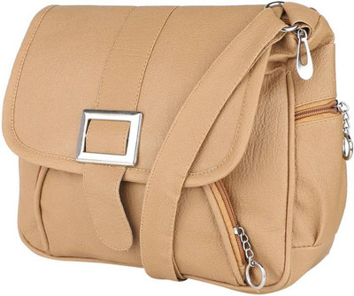 

Ayesha Fashions Women Casual Beige PU Sling Bag
