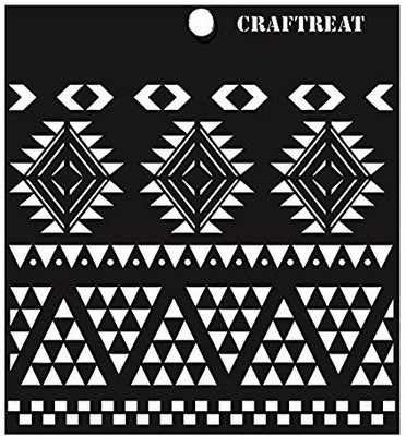 

CrafTreat Borders Aztec New Stencil(Pack of 1, Borders)