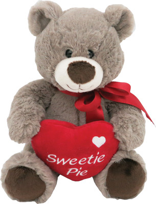 

Starwalk Bear Plush Dark Grey Color with Red Bow & Sweetie Pie Heart - 25 cm(Multicolor)