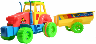 

HALO NATION Farm Tractor with Trolley Friction Powered 16 inches long and beautiful colors(Multicolor)