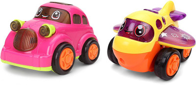 

Smiles Creation ™ Cute Cartoon Together and Play Vehicle Set Toy for Kids - Set of 2(Multicolor)