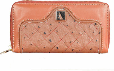 

Adamis Women Casual Orange Genuine Leather Wallet(8 Card Slots), Tan