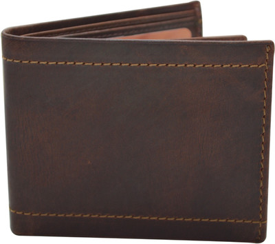 

Knott Men Brown Genuine Leather Wallet(10 Card Slots)