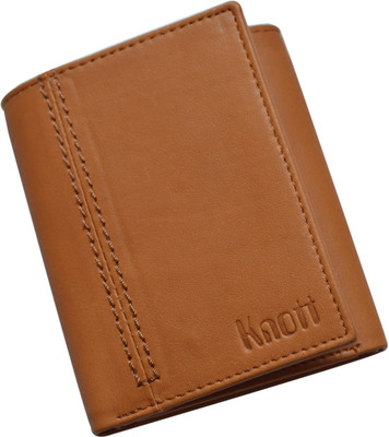 

Knott Men Tan Genuine Leather Wallet(7 Card Slots)