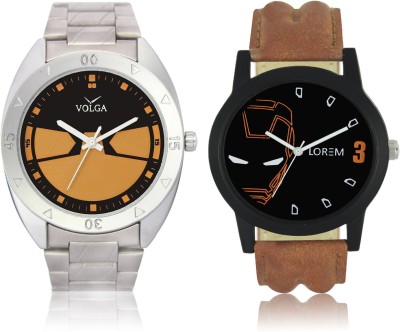 LOREM VL03LR04 New Latest Stylish Designer Leather-Metal Belt Attractive Different Combo Watch  - For Men   Watches  (LOREM)