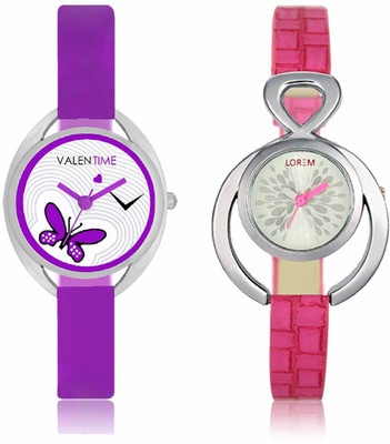 

LOREM WAT-W06-0205-W07-0002-COMBOLOREMSilver::White Designer Stylish Shape Best Offer Combo Beautiful Watch - For Women