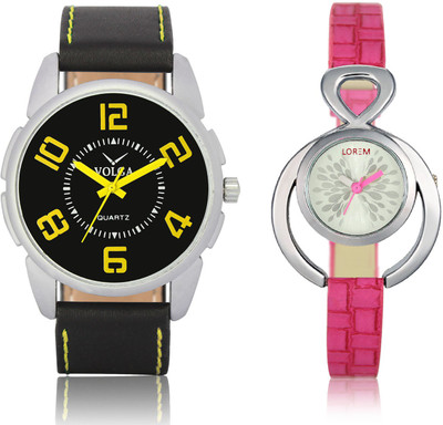 

LOREM VL25LR205 New Latest Stylish Designer Leather Belt Attractive Different Combo Watch - For Men & Women