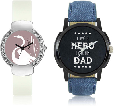 

LOREM WAT-W06-0007-W07-0026-COMBOLOREMBlack::White Designer Stylish Shape Best Offer Combo Couple Watch - For Men & Women