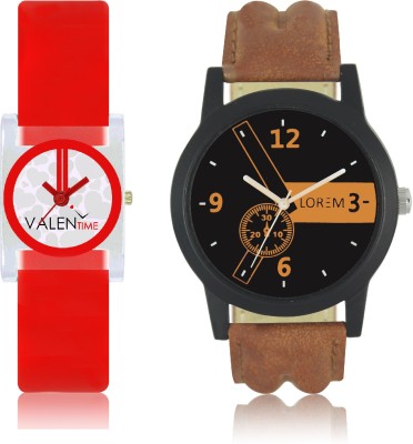 LOREM WAT-W06-0001-W07-0009-COMBOLOREMBlack::Brown::White Designer Stylish Shape Best Offer Combo Couple Watch  - For Men & Women   Watches  (LOREM)