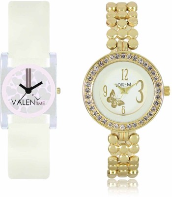 LOREM WAT-W06-0203-W07-0010-COMBOLOREMWhite::White Designer Stylish Shape Best Offer Bracelet Combo Watch  - For Women   Watches  (LOREM)