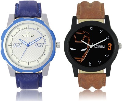 LOREM VL41LR04 New Latest Stylish Designer Leather Belt Attractive Different Combo Watch  - For Men   Watches  (LOREM)