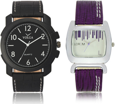 

LOREM VL14LR207 New Latest Stylish Designer Leather Belt Attractive Different Combo Watch - For Men & Women