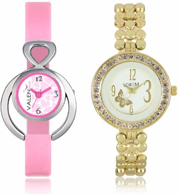 LOREM WAT-W06-0203-W07-0013-COMBOLOREMWhite::White Designer Stylish Shape Best Offer Bracelet Combo Watch  - For Women   Watches  (LOREM)