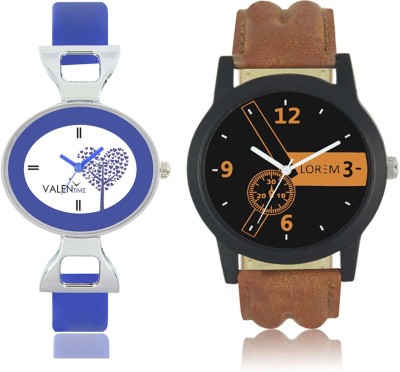 LOREM WAT-W06-0001-W07-0029-COMBOLOREMBlack::Brown::White Designer Stylish Shape Best Offer Combo Couple Watch  - For Men & Women   Watches  (LOREM)