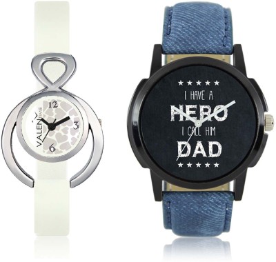 LOREM WAT-W06-0007-W07-0015-COMBOLOREMBlack::White Designer Stylish Shape Best Offer Combo Couple Watch  - For Men & Women   Watches  (LOREM)