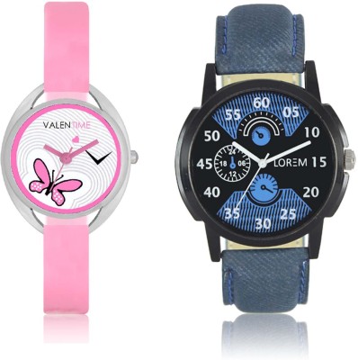 LOREM WAT-W06-0002-W07-0003-COMBOLOREMBlack::Blue::White Designer Stylish Shape Best Offer Combo Couple Watch  - For Men & Women   Watches  (LOREM)