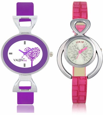 LOREM WAT-W06-0205-W07-0028-COMBOLOREMSilver::White Designer Stylish Shape Best Offer Combo Beautiful Watch  - For Women   Watches  (LOREM)