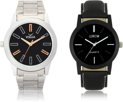 LOREM VL01LR05 New Latest Stylish Designer Leather-Metal Belt Attractive Different Combo Watch  - For Men   Watches  (LOREM)
