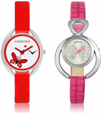 LOREM WAT-W06-0205-W07-0004-COMBOLOREMSilver::White Designer Stylish Shape Best Offer Combo Beautiful Watch  - For Women   Watches  (LOREM)