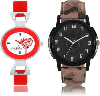 LOREM WAT-W06-0003-W07-0031-COMBOLOREMBlack::White Designer Stylish Shape Best Offer Combo Couple Watch  - For Men & Women   Watches  (LOREM)