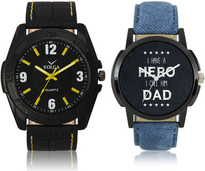 

LOREM VL17LR07 New Latest Stylish Designer Leather Belt Attractive Different Combo Watch - For Men
