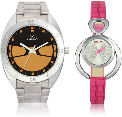

LOREM VL03LR205 New Latest Stylish Designer Leather-Metal Belt Attractive Different Combo Watch - For Men & Women