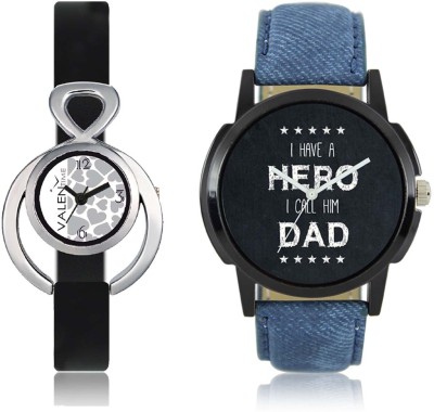LOREM WAT-W06-0007-W07-0011-COMBOLOREMBlack::White Designer Stylish Shape Best Offer Combo Couple Watch  - For Men & Women   Watches  (LOREM)