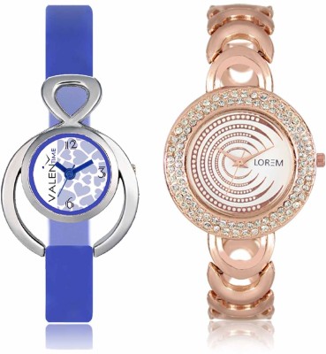 LOREM WAT-W06-0202-W07-0012-COMBOLOREMWhite::White Designer Stylish Shape Best Offer Bracelet Combo Watch  - For Women   Watches  (LOREM)