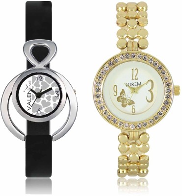LOREM WAT-W06-0203-W07-0011-COMBOLOREMWhite::White Designer Stylish Shape Best Offer Bracelet Combo Watch  - For Women   Watches  (LOREM)
