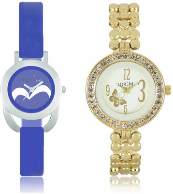 LOREM WAT-W06-0203-W07-0017-COMBOLOREMWhite::Blue Designer Stylish Shape Best Offer Bracelet Combo Watch  - For Women   Watches  (LOREM)