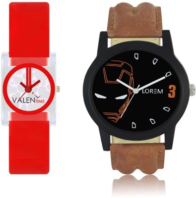 LOREM WAT-W06-0004-W07-0009-COMBOLOREMBlack::White Designer Stylish Shape Best Offer Combo Couple Watch  - For Men & Women   Watches  (LOREM)