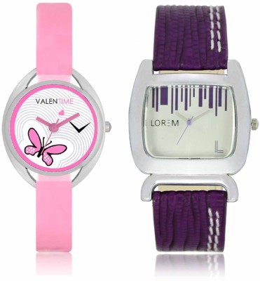 LOREM WAT-W06-0207-W07-0003-COMBOLOREMSilver::White Designer Stylish Shape Best Offer Combo Beautiful Watch  - For Women   Watches  (LOREM)