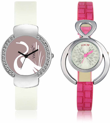

LOREM WAT-W06-0205-W07-0026-COMBOLOREMSilver::White Designer Stylish Shape Best Offer Combo Beautiful Watch - For Women