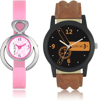 LOREM WAT-W06-0001-W07-0013-COMBOLOREMBlack::Brown::White Designer Stylish Shape Best Offer Combo Couple Watch  - For Men & Women   Watches  (LOREM)
