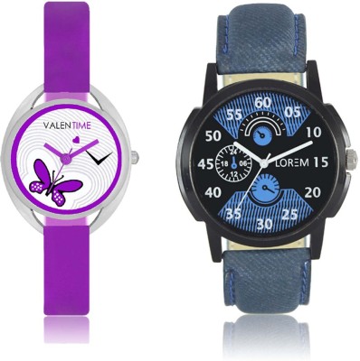 LOREM WAT-W06-0002-W07-0002-COMBOLOREMBlack::Blue::White Designer Stylish Shape Best Offer Combo Couple Watch  - For Men & Women   Watches  (LOREM)