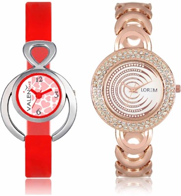LOREM WAT-W06-0202-W07-0014-COMBOLOREMWhite::White Designer Stylish Shape Best Offer Bracelet Combo Watch  - For Women   Watches  (LOREM)