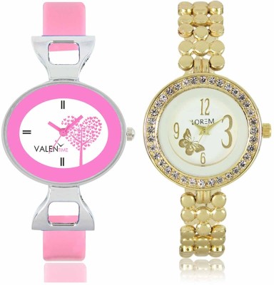 LOREM WAT-W06-0203-W07-0030-COMBOLOREMWhite::White Designer Stylish Shape Best Offer Bracelet Combo Watch  - For Women   Watches  (LOREM)