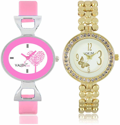 LOREM WAT-W06-0203-W07-0030-COMBOLOREMWhite::White Designer Stylish Shape Best Offer Bracelet Combo Watch  - For Women   Watches  (LOREM)