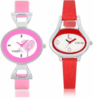 LOREM WAT-W06-0206-W07-0030-COMBOLOREMWhite::White Designer Stylish Shape Best Offer Combo Beautiful Watch  - For Women   Watches  (LOREM)