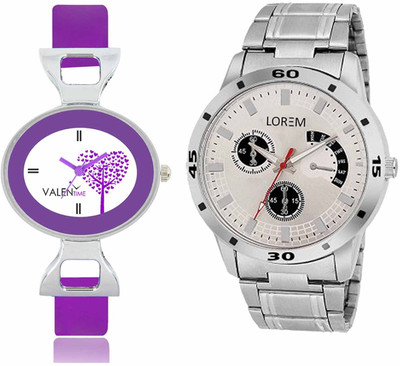 

LOREM WAT-W06-0101-W07-0028-COMBOLOREMSilver::White Designer Stylish Shape Best Offer Combo Couple Watch - For Men & Women