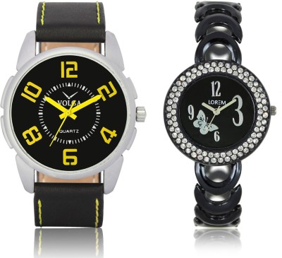 LOREM VL25LR201 New Latest Stylish Designer Leather-Metal Belt Attractive Different Combo Watch  - For Men & Women   Watches  (LOREM)