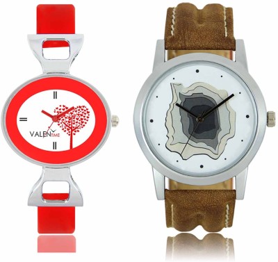 LOREM WAT-W06-0009-W07-0031-COMBOLOREMWhite::White Designer Stylish Shape Best Offer Combo Couple Watch  - For Men & Women   Watches  (LOREM)