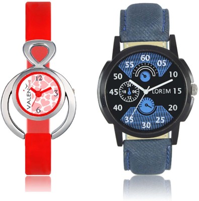 LOREM WAT-W06-0002-W07-0014-COMBOLOREMBlack::Blue::White Designer Stylish Shape Best Offer Combo Couple Watch  - For Men & Women   Watches  (LOREM)