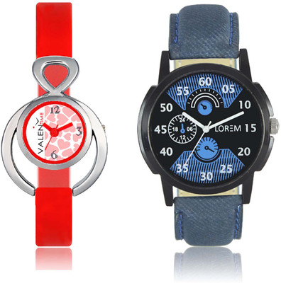 

LOREM WAT-W06-0002-W07-0014-COMBOLOREMBlack::Blue::White Designer Stylish Shape Best Offer Combo Couple Watch - For Men & Women