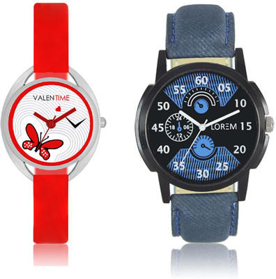 

LOREM WAT-W06-0002-W07-0004-COMBOLOREMBlack::Blue::White Designer Stylish Shape Best Offer Combo Couple Watch - For Men & Women